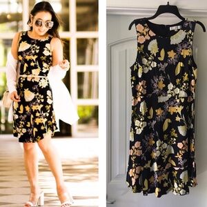 LOFT Sleeveless Floral Print Dress